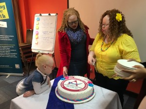 The launch cake for “Albinism and I”